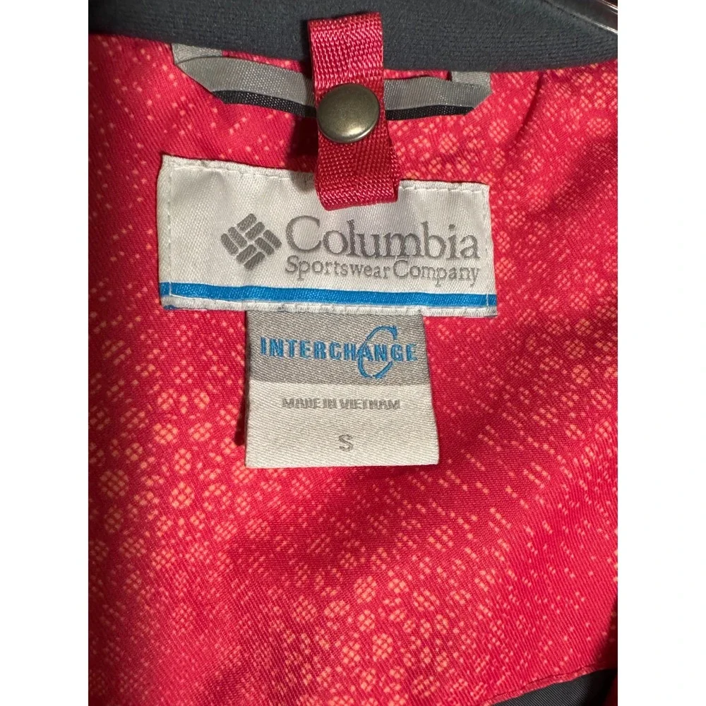 Columbia Interchange 3-in-1 Jacket Womens Small Pink Grey Omni-Heat Ski Puffer